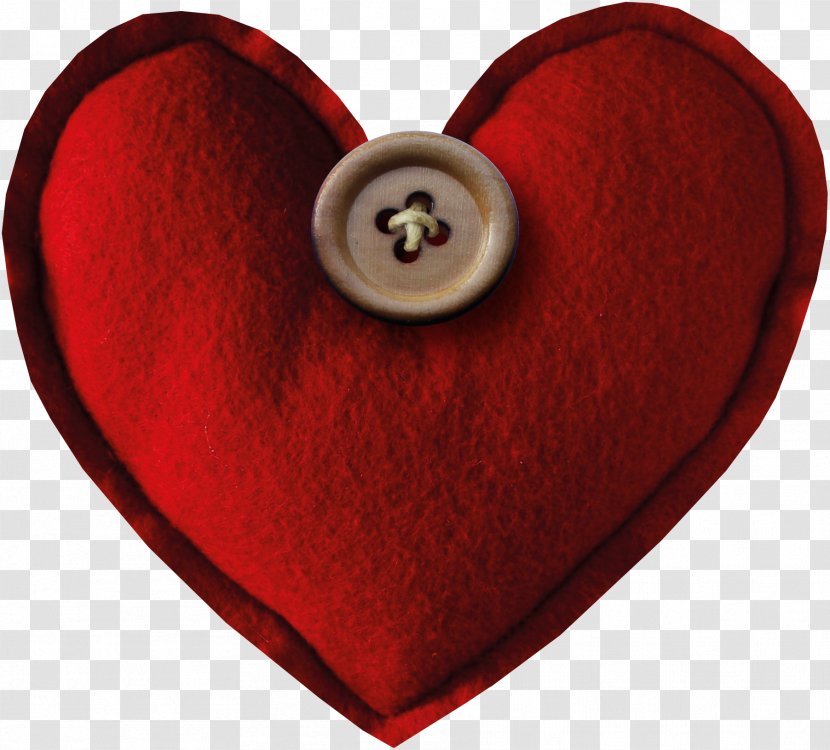 Pillow Dakimakura Red - Buttons Heart Transparent PNG