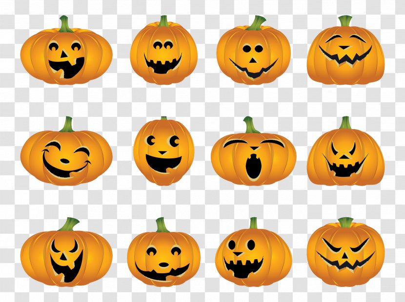 Jack-o'-lantern Calabaza Halloween Pumpkin - Emoticon Transparent PNG
