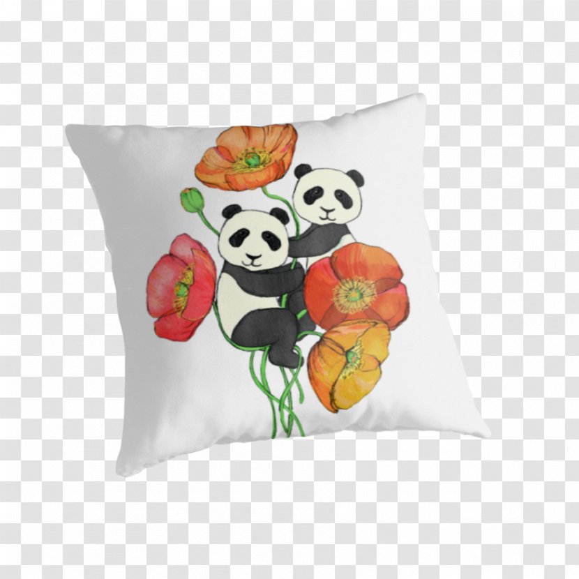 Giant Panda T-shirt Curtain Throw Pillows - Poppy Transparent PNG