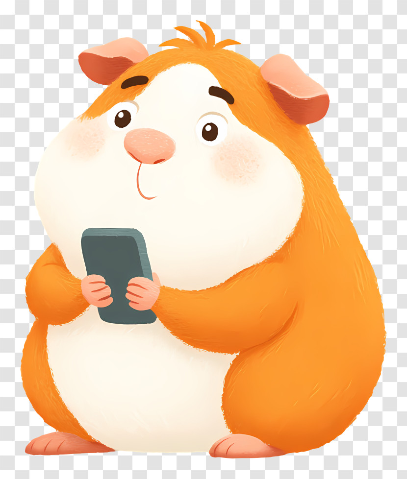 Guinea Pig Using Smartphone - Chubby Hamster Holding Smartphone Transparent PNG