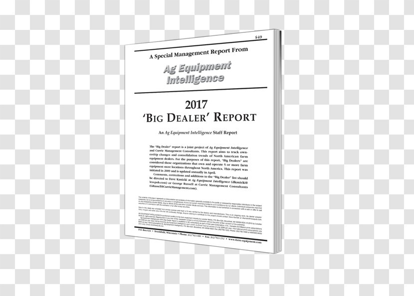 Document American Enterprise Institute Ag Equipment Intelligence Agricultural Machinery News - Car Dealership - Cover Report Transparent PNG