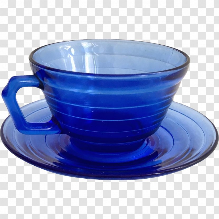 Cobalt Blue Depression Glass Tableware - Saucer Transparent PNG