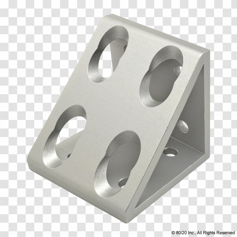 80/20 Angle Bracket T-slot Nut Aluminium Fastener - Metal Corner Transparent PNG