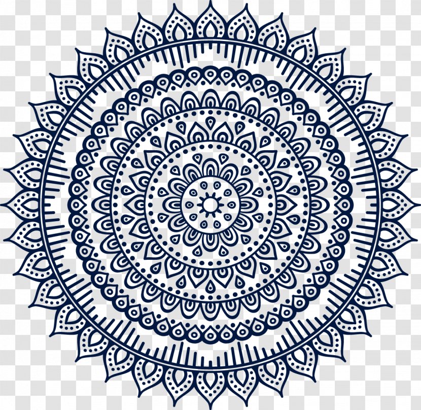 Mandala Buddhism Ornament Pattern - Drawing - Blue Transparent PNG