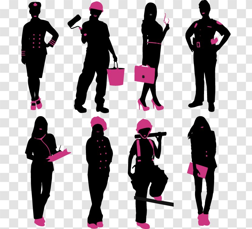 Silhouette - Standing - Suit Characters Vector Transparent PNG
