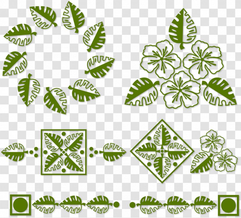 Stencil Graphic Design Pattern - Printing - Tropical Leaves Transparent PNG