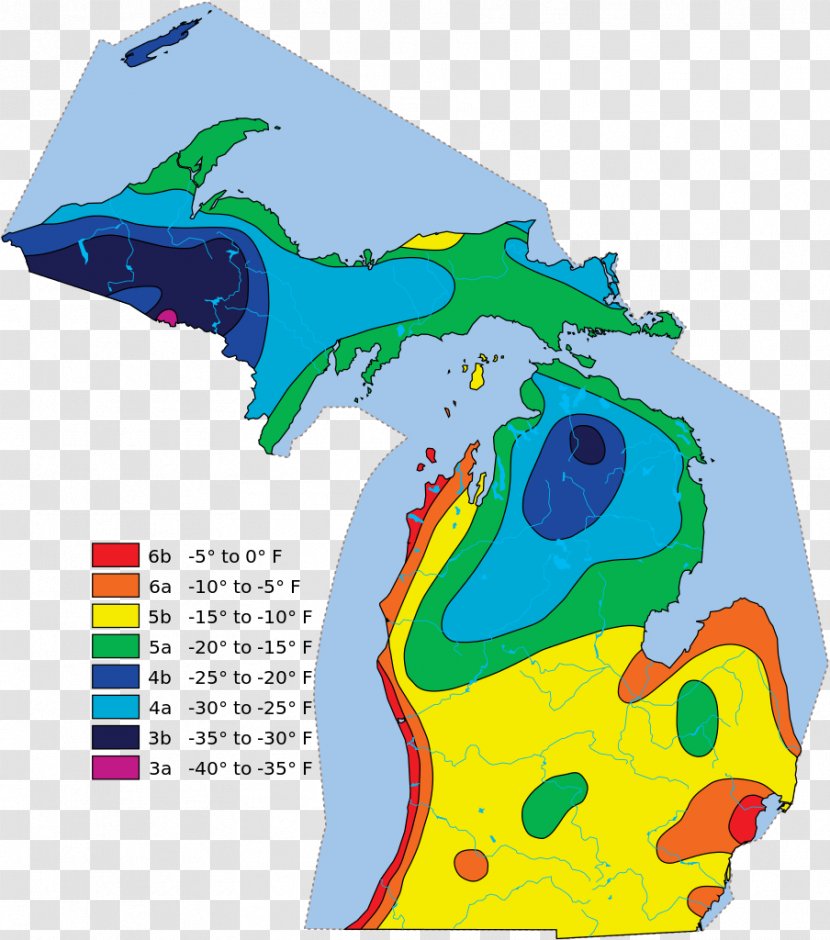 Gardening Hardiness Zone Northern Michigan - Geographic Maps Transparent PNG