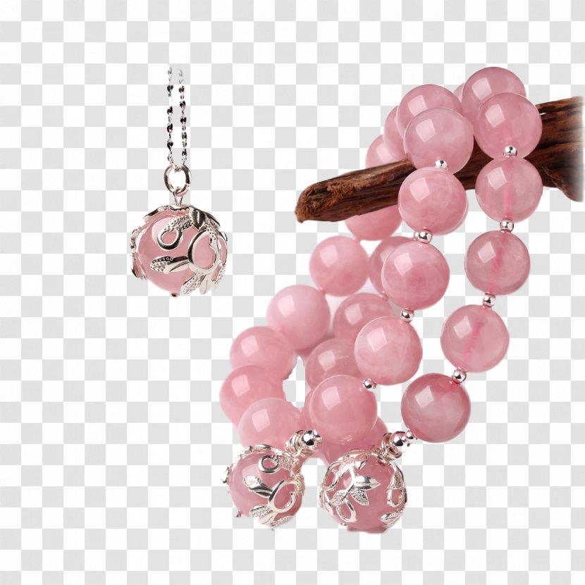 Rose Quartz Necklace Jewellery U9996u98fe - Pearl - Tokai Family Jewelry Set Transparent PNG