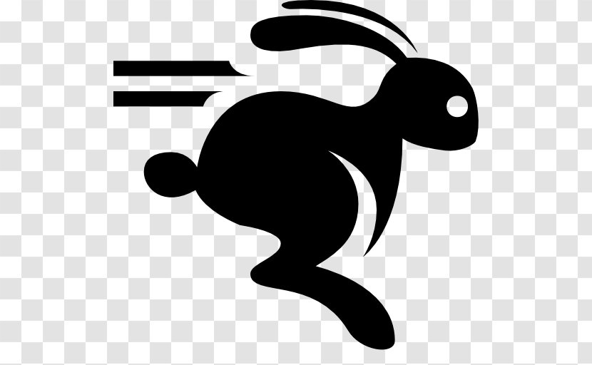 Running Rabbit - Black Transparent PNG