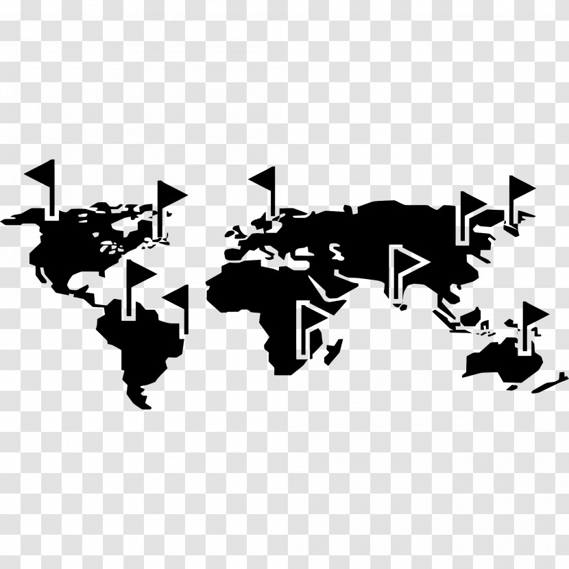World Map - World Map With Flags Transparent PNG
