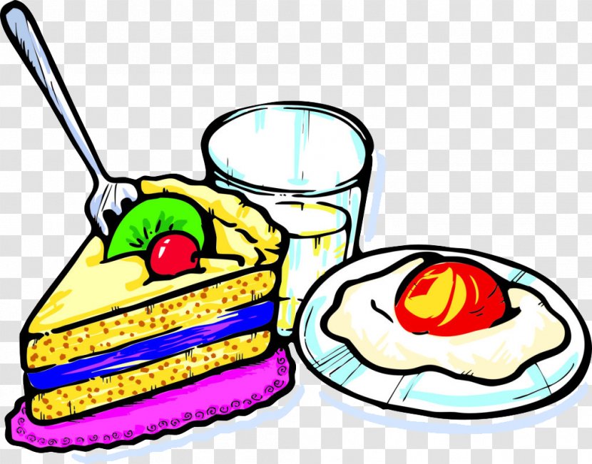 Breakfast Nutrition - Cuisine - Color Hand-painted Cartoon Nutritious Transparent PNG
