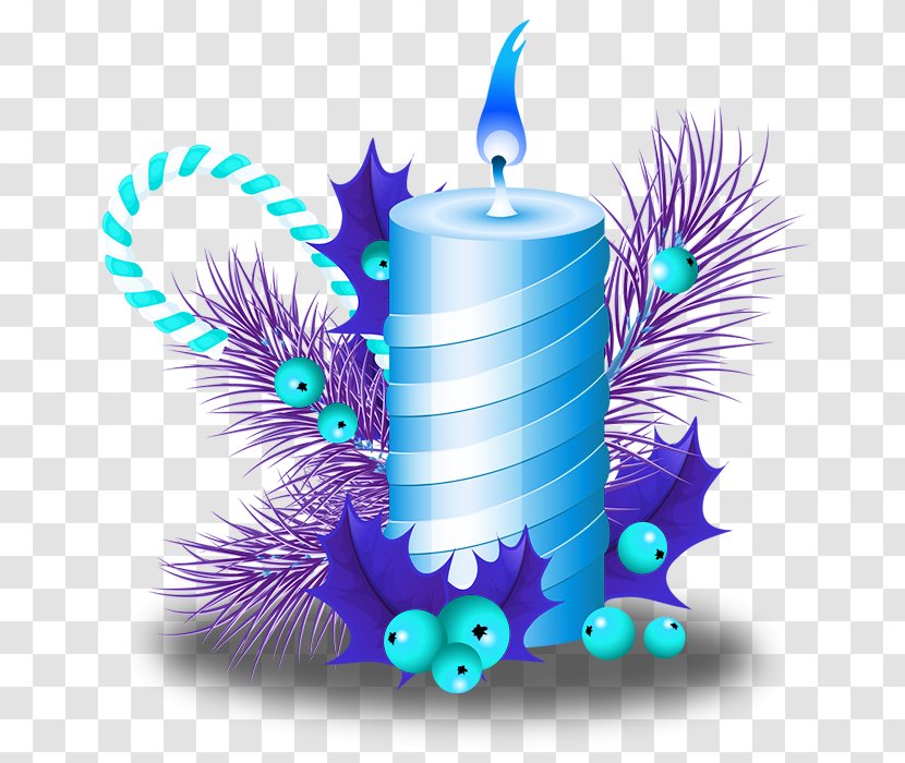 Blue Candle - Candela - Creative Hand-painted Transparent PNG