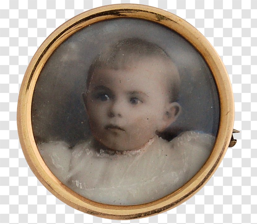 Edwardian Era Victorian Portrait Miniature Painting - Infant - Hand-painted Baby Transparent PNG