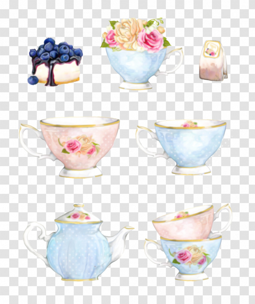 Teacup Cup Porcelain Tableware Serveware Transparent PNG
