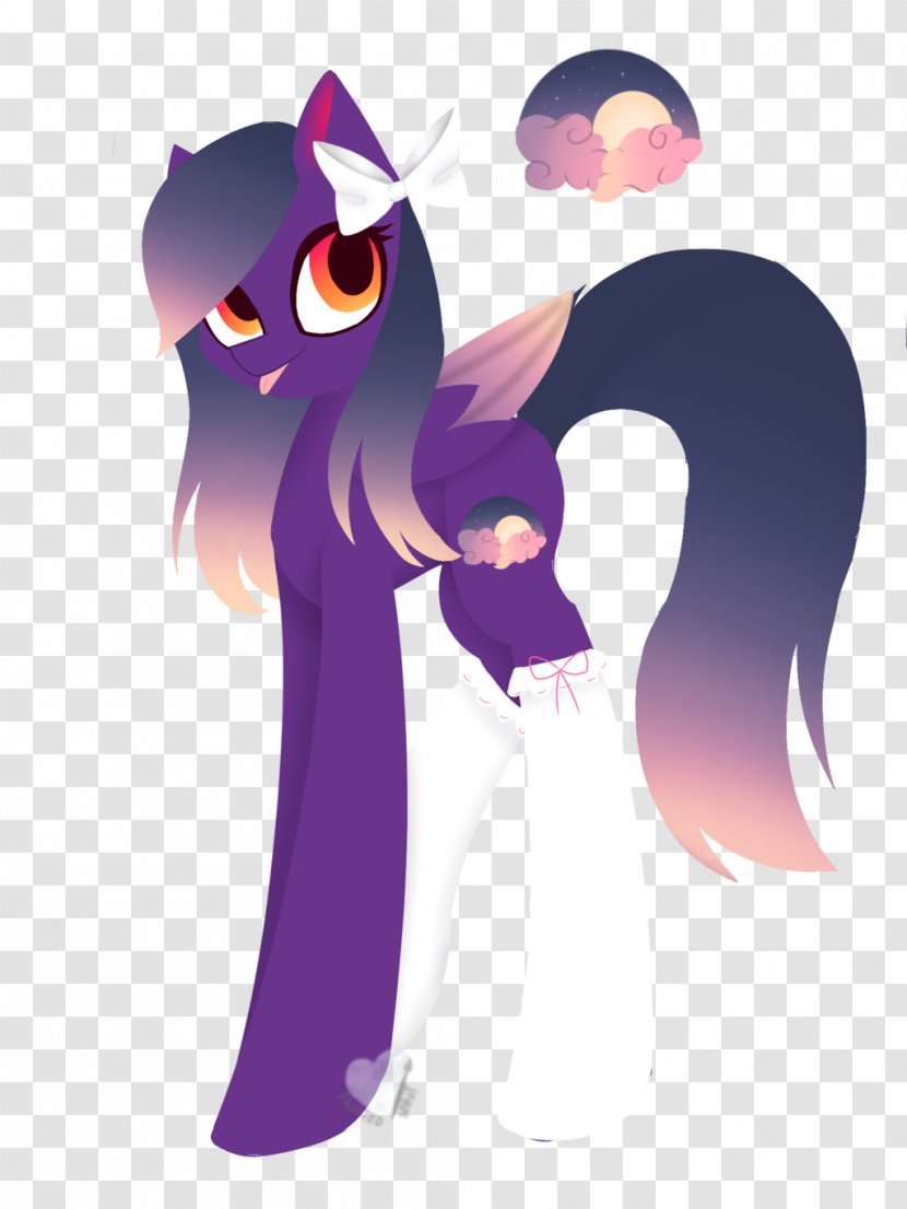 Horse Clip Art Illustration Purple Legendary Creature - Tail - Night Spirit Transparent PNG