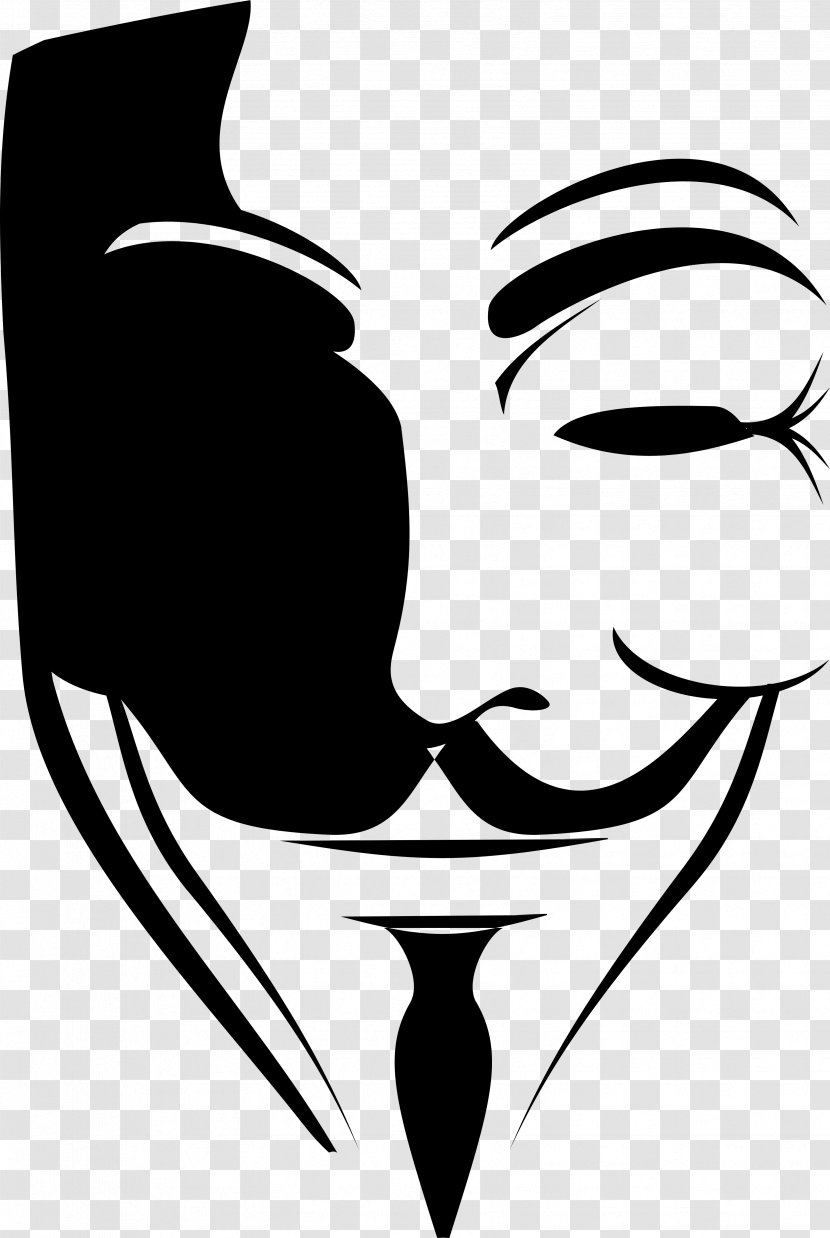 V For Vendetta Guy Fawkes Mask - Watercolor Transparent PNG