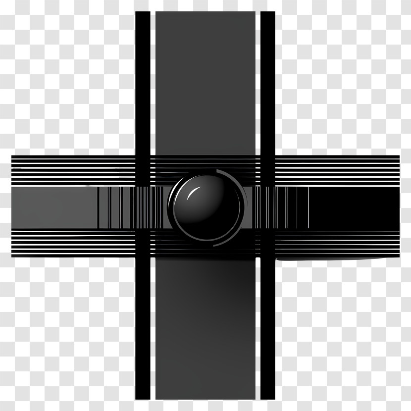 Black Border - Abstract Black Cross With Lines Transparent PNG