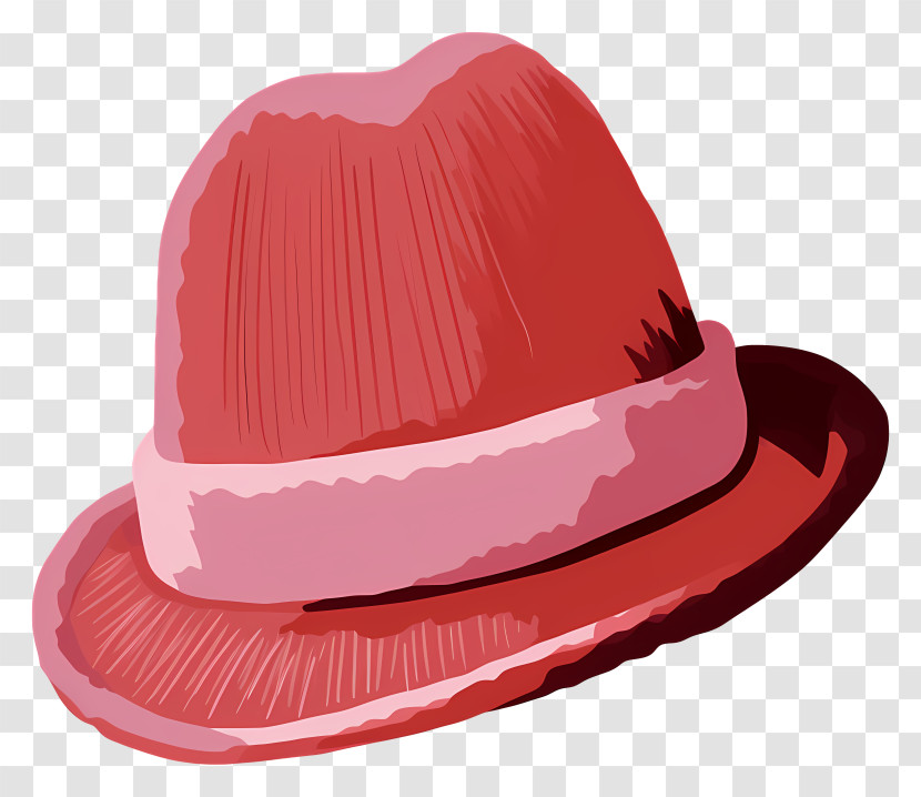 Pink Fedora Hat - Red Fedora Hat Illustration Transparent PNG
