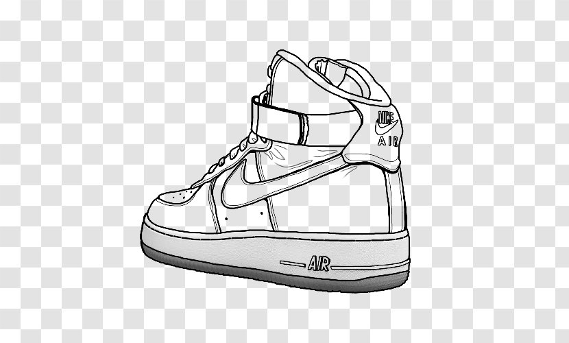 Air Force Nike Drawing Shoe High-top - Sports Equipment Transparent PNG