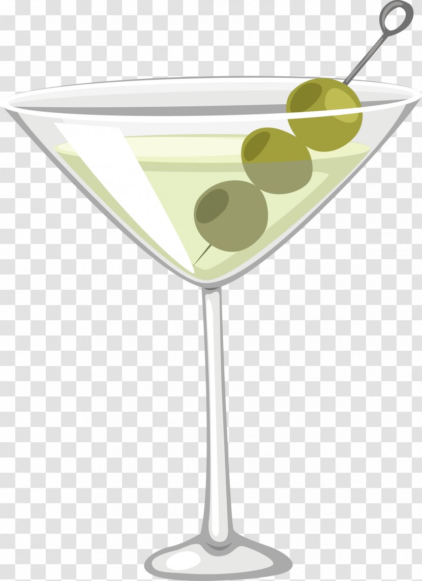 Martini Cocktail Garnish Wine Glass - Vector Transparent PNG