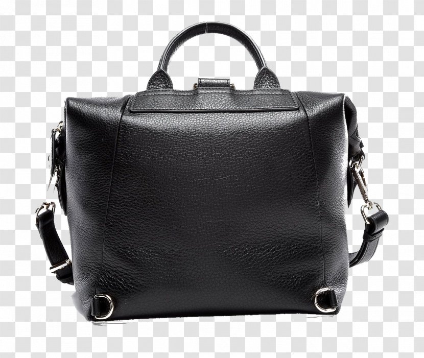Laptop Briefcase Leather Handbag Backpack - Shoulder Bag - Black Transparent PNG