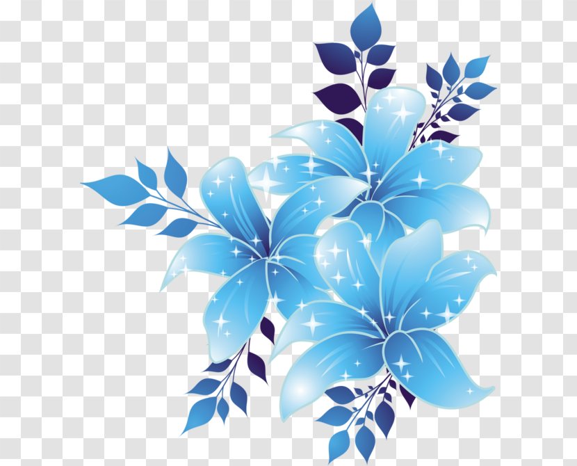 Borders And Frames Clip Art Flower Floral Design - Bleu Ciel Transparent PNG