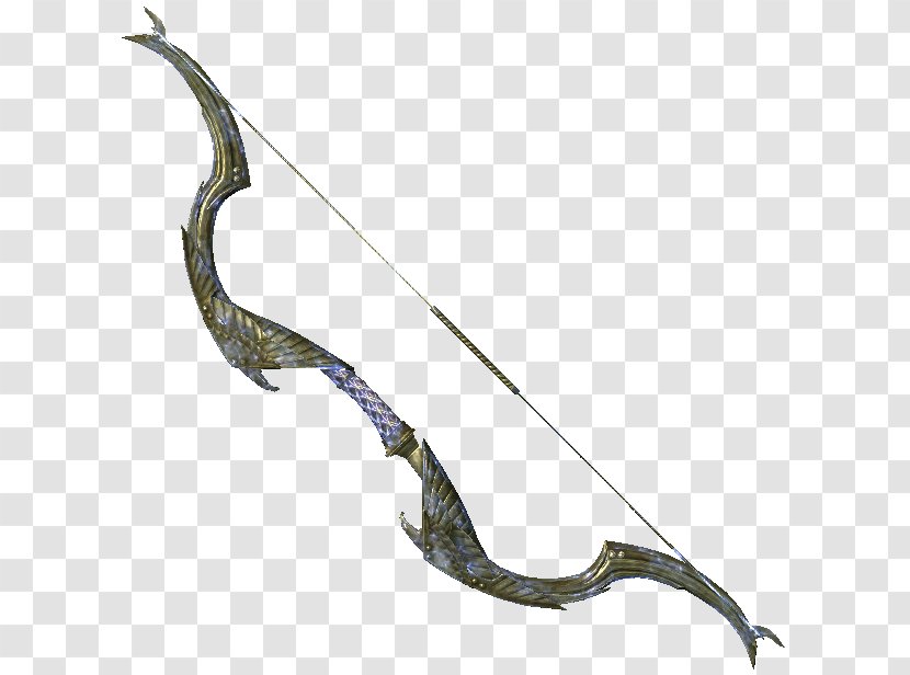 The Elder Scrolls V: Skyrim – Dragonborn Bow And Arrow Recurve Archery - Crossbow Bolt Transparent PNG
