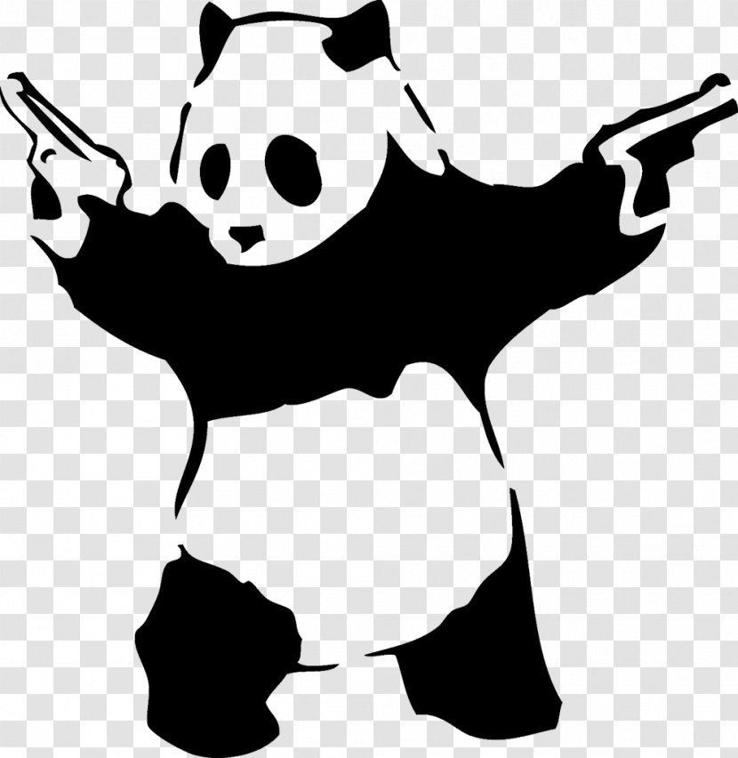 Giant Panda Firearm Graffiti Poster - Silhouette Transparent PNG
