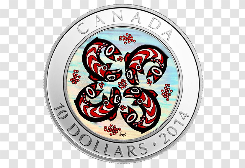 First Nations Art Salmon Canadian Cuisine Coin - Indigenous Peoples - Beautiful Glow Transparent PNG