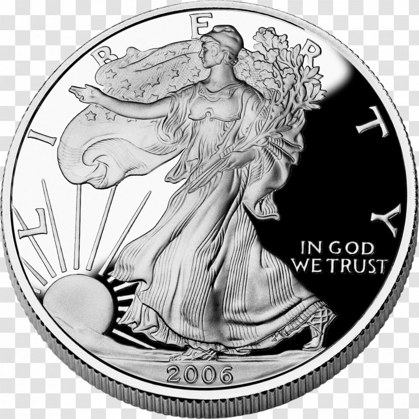American Silver Eagle Dollar Coin United States Mint - Troy Weight Transparent PNG