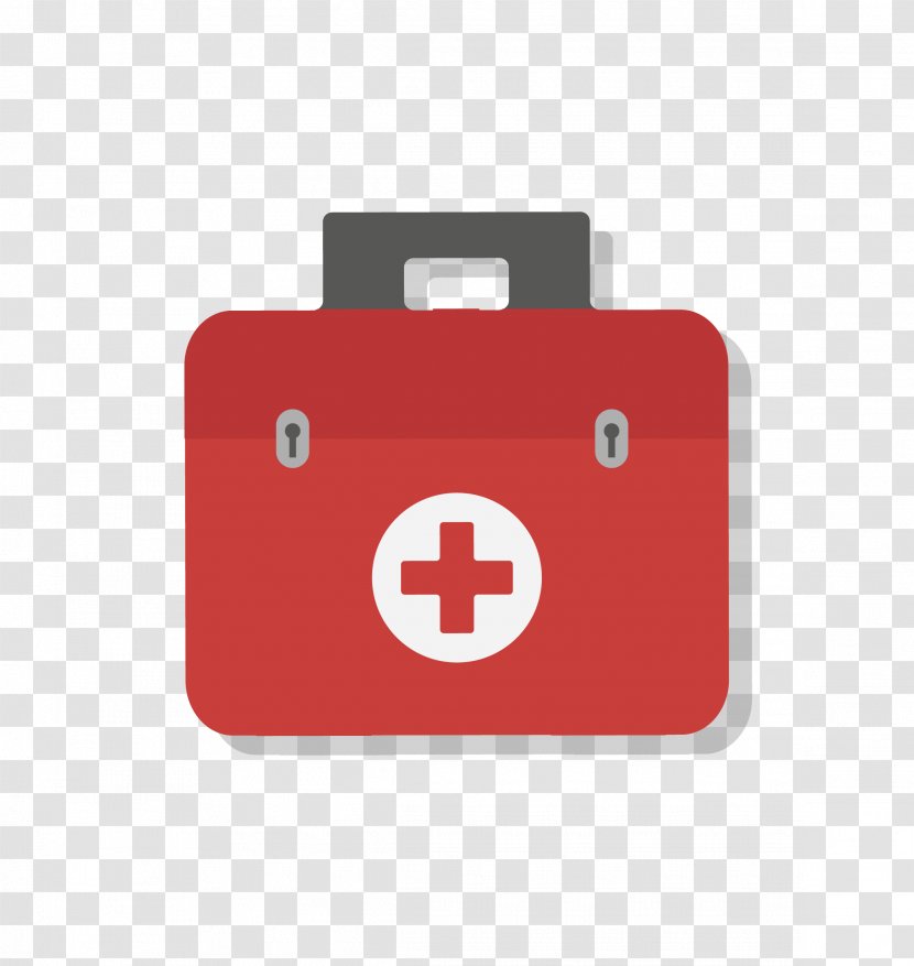Health Care First Aid Kit Icon - Rectangle - Vector Red Cross Box Transparent PNG