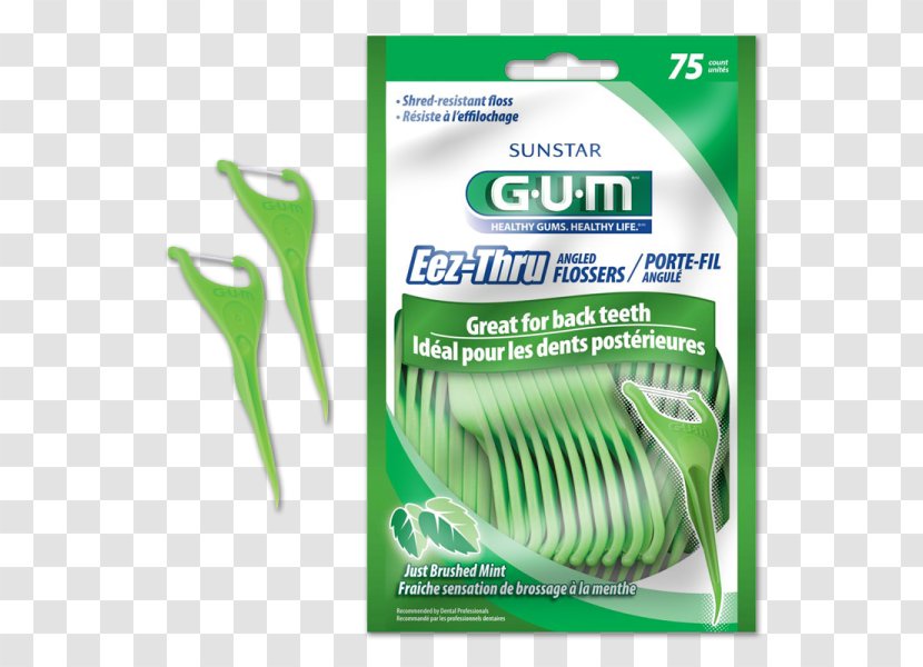 Dental Floss Toothbrush Gums GUM Eez-Thru Angled Flossers Transparent PNG