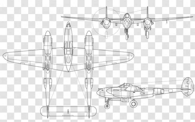 Lockheed P-38 Lightning Second World War Airplane English Electric Fighter Aircraft - North American P51 Mustang Transparent PNG