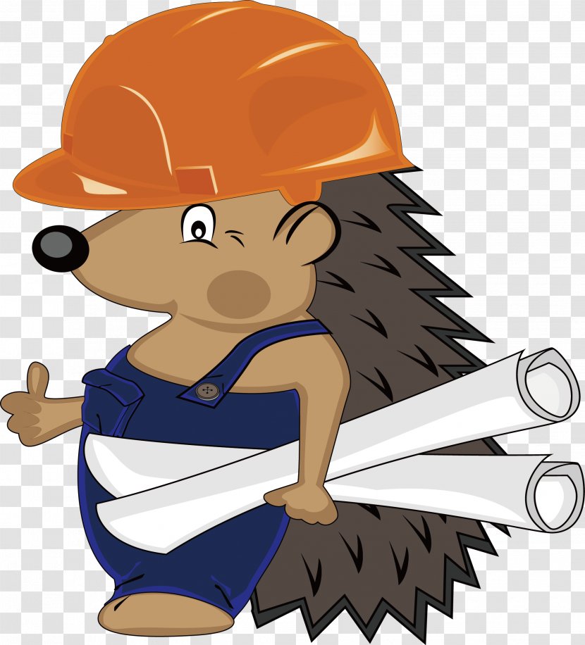 Cartoon Drawing Illustration - Boy - Hedgehog Workers Transparent PNG