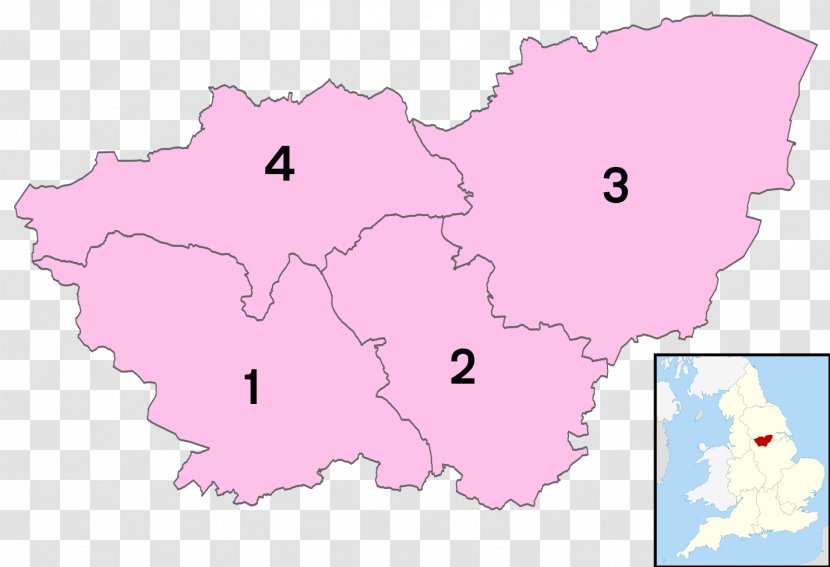 Sheffield Rotherham Doncaster Barnsley Metropolitan County - Yorkshire And The Humber - UK Map Transparent PNG