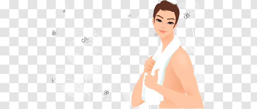 Towel - Heart - Hand-painted Pattern Fashionable Women Transparent PNG