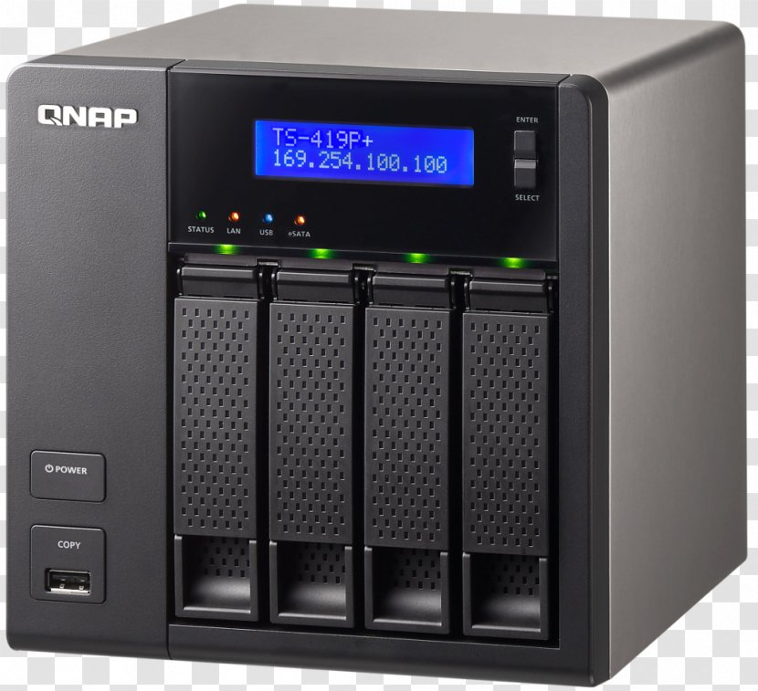 QNAP TS-412 Turbo Systems, Inc. Network Storage Systems Data Serial ATA - Electronic Device - Server Transparent PNG