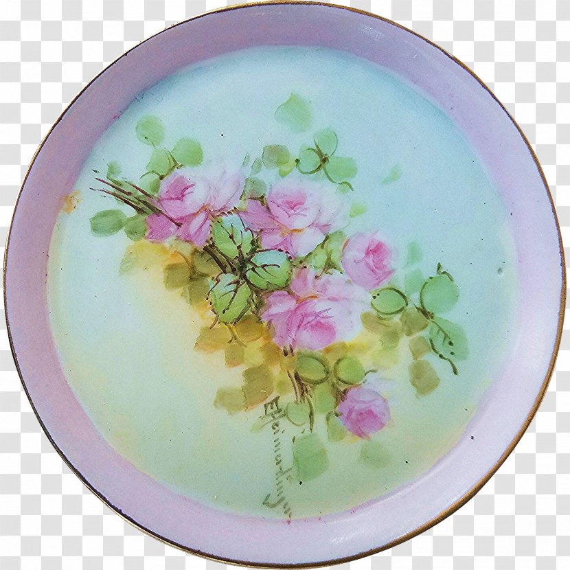 Plate Porcelain - Hand-painted Flower Material Transparent PNG