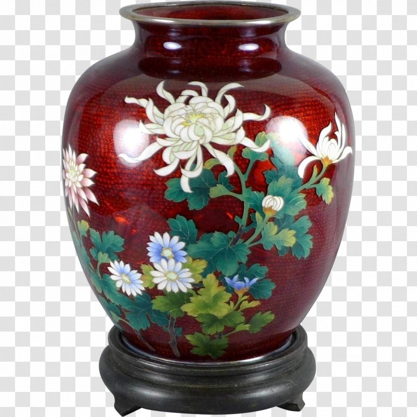Vase Cloisonné Ceramic Japan Urn - Floral Design Transparent PNG