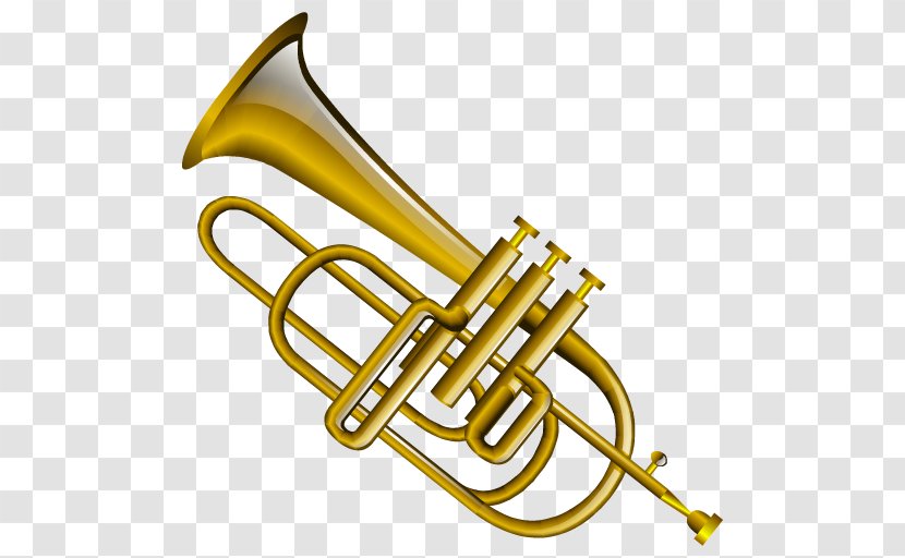 Saxhorn Trumpet Mellophone Tenor Horn Flugelhorn - Silhouette Transparent PNG
