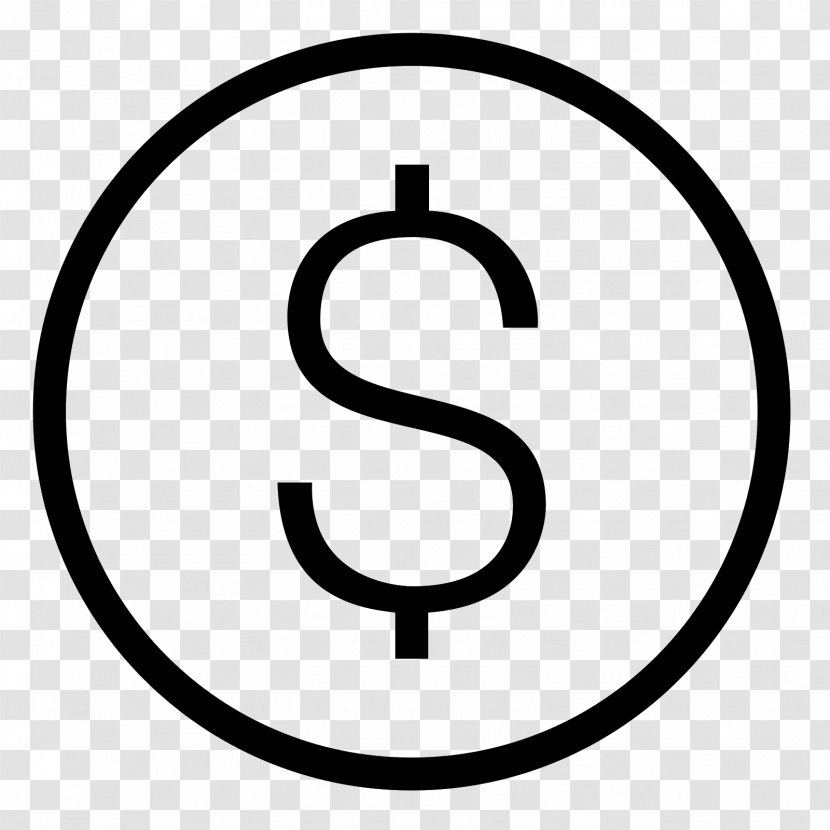 Dollar Sign United States Money - Black And White Transparent PNG