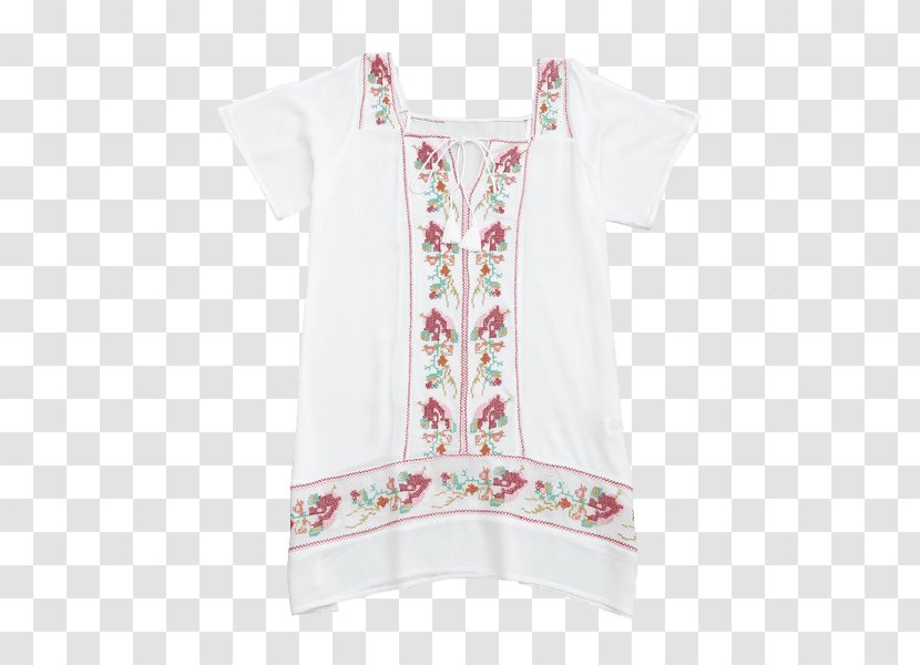 Blouse White T-shirt Dress Tunic - Top - Crochet Casual Flat Shoes For Women Transparent PNG