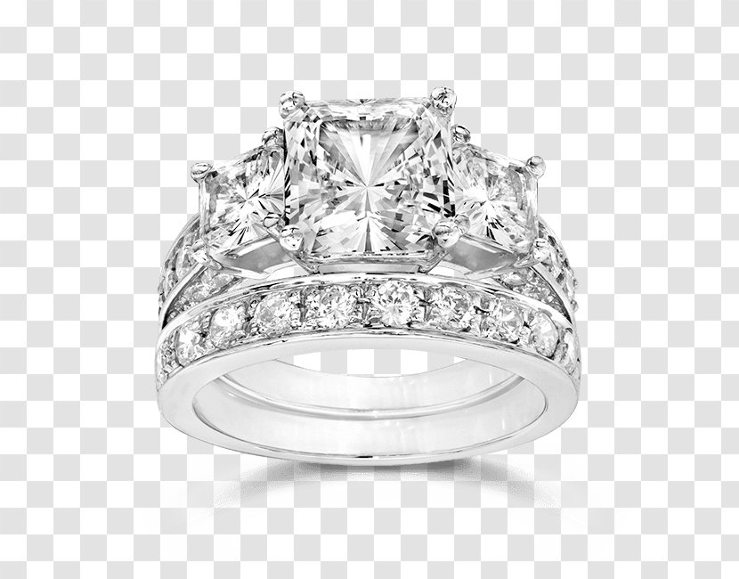 Engagement Ring Wedding Diamond Princess Cut - Bridal Sets Transparent PNG