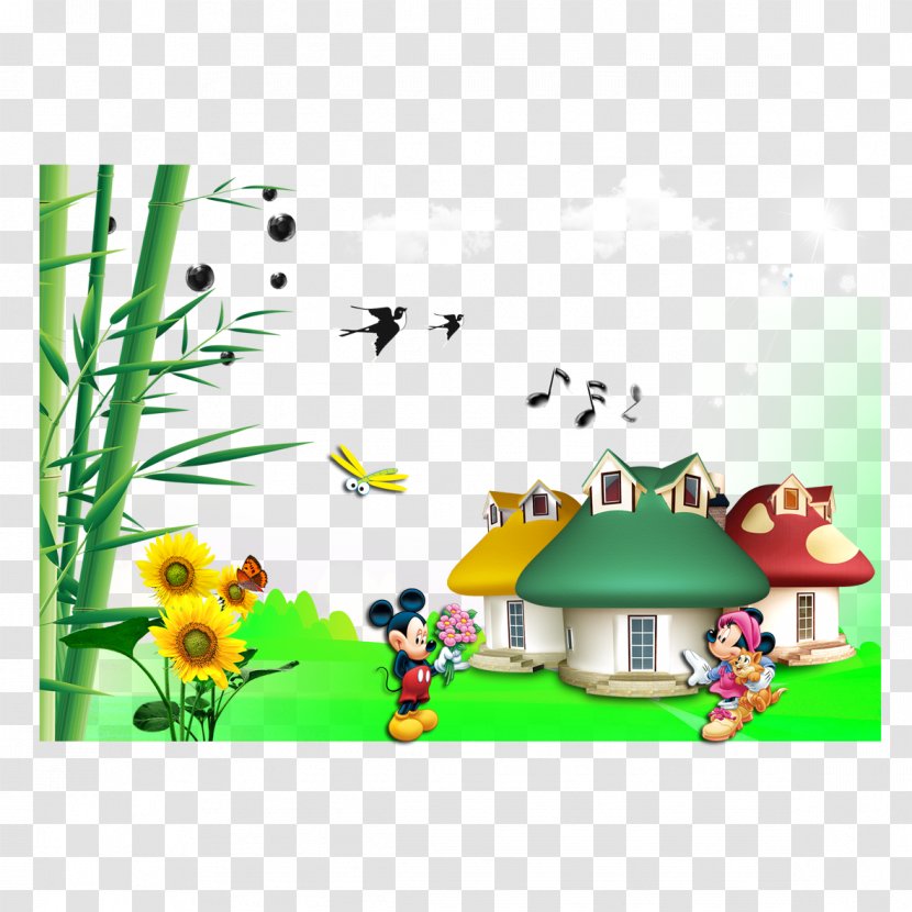 Mickey Mouse Cartoon Icon - Bamboo House Transparent PNG