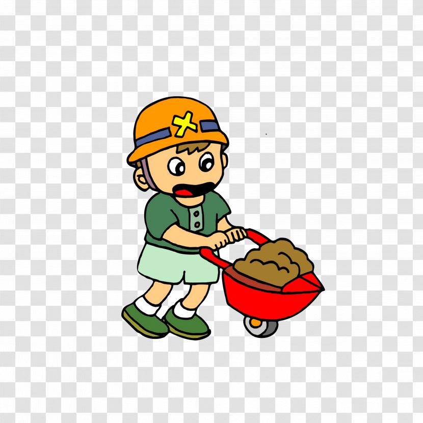 Laborer Cartoon Arbeit - Male - Sand Carrier Transparent PNG