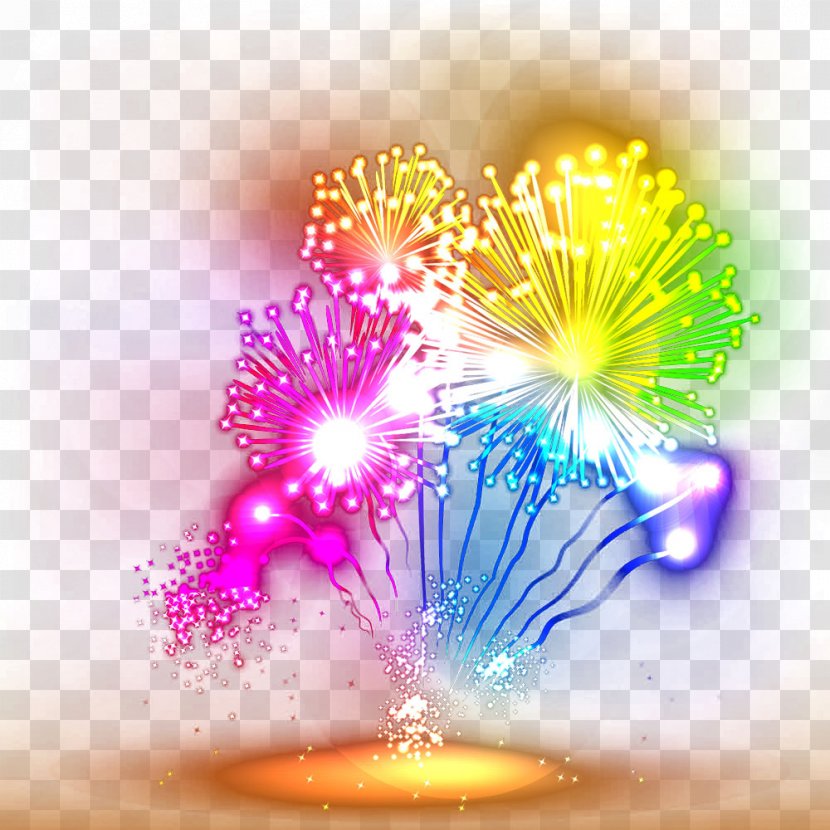 Fireworks Cartoon Drawing - Purple - Hand-painted Transparent PNG