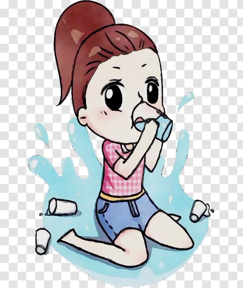 Cartoon Clip Art Animated Animation Fictional Character - Watercolor Transparent PNG