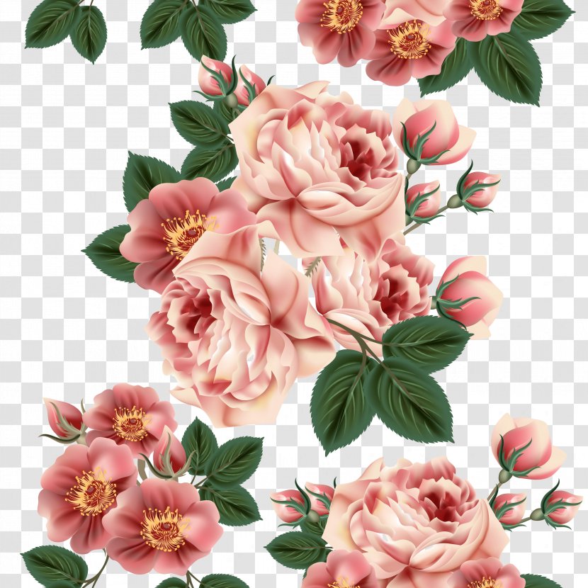 Centifolia Roses Flower Floral Design Pattern - Artificial - Amazing Painting Plant Transparent PNG