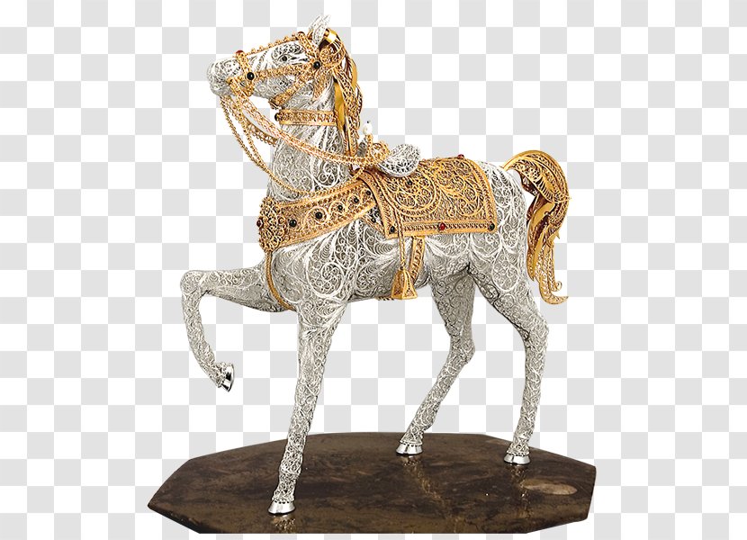 Souvenir Silver Jewellery Figurine Gift - Horse - Gold Transparent PNG