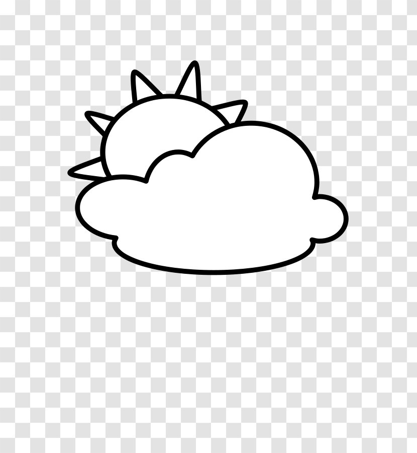 Cloud Weather Clip Art - Black And White - Hand Outline Transparent PNG